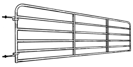(image for) Gate 1-5/8" 50"x8' 6-Bar Galv - Click Image to Close