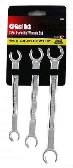 (image for) Wrench Set Flare Nut 3-Pc Sae - Click Image to Close