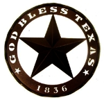 (image for) Star 18"god Bless Texas Rustic - Click Image to Close