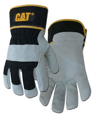 (image for) Gloves Gray Side Split Lg - Click Image to Close