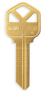 (image for) Key Blank Kw1 Brass 250/Bx