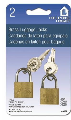 (image for) Padlock 3/4" Brass Luggage 2pk