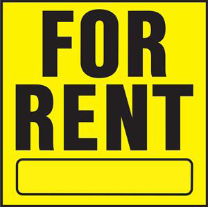 (image for) Sign 11x11"for Rent" Ylw