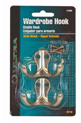 (image for) Wardrobe Hook Double Sn 2pk