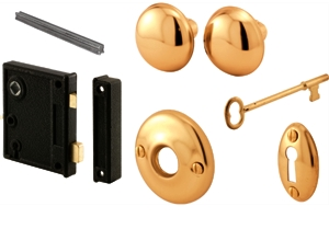 (image for) Lock Set Vertical Trim Brass