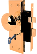 (image for) Mortise Lock Set Keyed Brs Knb