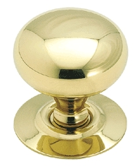 (image for) Knob Solid Brass W/Backplate