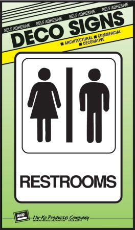 (image for) Sign 5x7 Deco "restrooms"icon