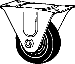 (image for) Casters: Rubber Wheel, Rigid, Plate Mount