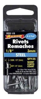 (image for) Rivet Short Steel 1/8x1/8"