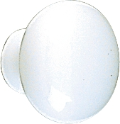 (image for) Knob 1-1/4" White W/Antq Brs