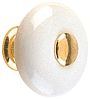 (image for) Knob 1-1/4" White Ceramic/Bb