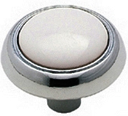 (image for) Knob 1-1/4" Chrme/White Insert