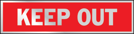 (image for) Sign 2x8 "keep Out"