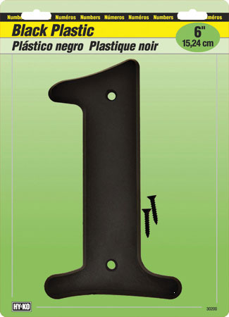 (image for) Number 6" #1 Black Plastic