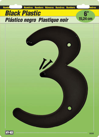 (image for) Number 6" #3 Black Plastic