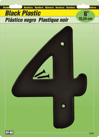 (image for) Number 6" #4 Black Plastic