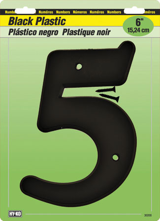 (image for) Number 6" #5 Black Plastic