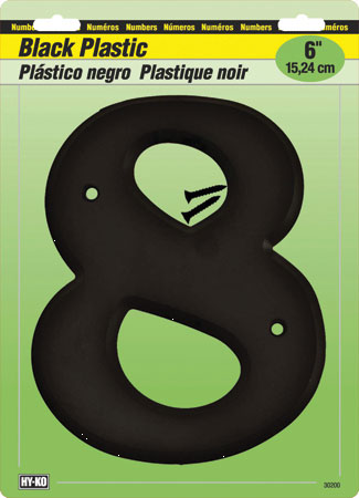 (image for) Number 6" #8 Black Plastic