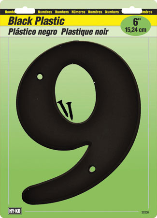 (image for) Number 6" #9 Black Plastic