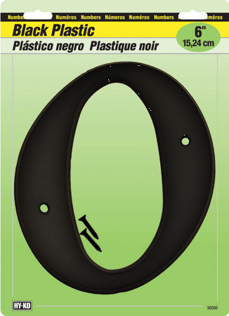 (image for) Number 6" #0 Black Plastic