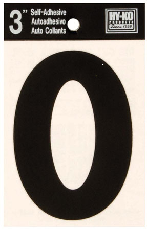 (image for) Letter 3" 'O'Die-Cut Blk Vinyl
