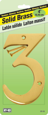 (image for) Number 4" #3 Solid Brass