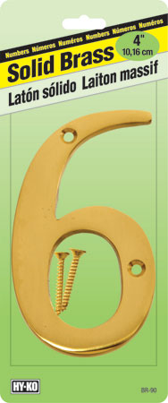 (image for) Number 4" #6 Solid Brass