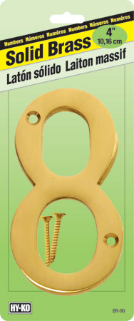 (image for) Number 4" #8 Solid Brass