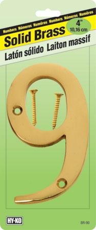 (image for) Number 4" #9 Solid Brass