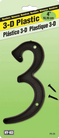 (image for) Number 4" #3 Black Plastic