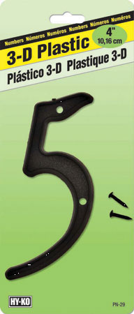 (image for) Number 4" #5 Black Plastic