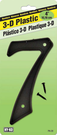 (image for) Number 4" #7 Black Plastic