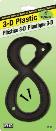 (image for) Number 4" #8 Black Plastic