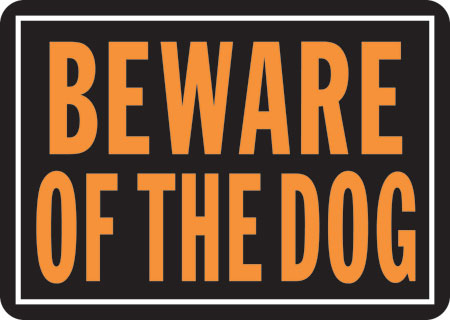 (image for) Sign 10x14 "beware Of Dog"