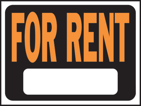 (image for) Sign 9x12 "for Rent"