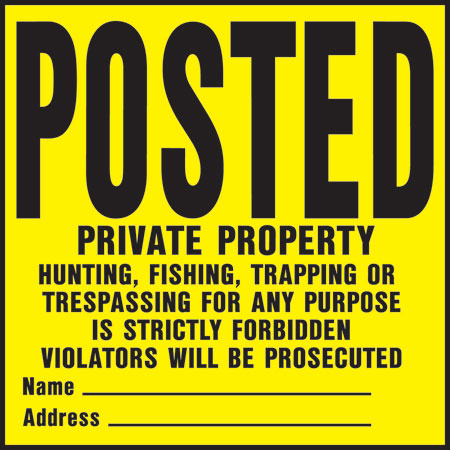 (image for) Sign11x11 "posted" Ylw Plastc