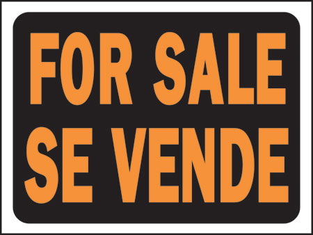 (image for) Sign "for Sale"bilingual