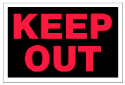 (image for) Sign 8x12 'Keep Out'