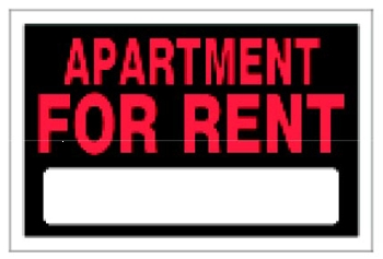 (image for) Sign 8x12 'Apartment For Rent'