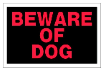 (image for) Sign 8x12 'Beware Of Dog'