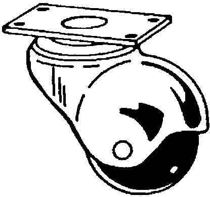 (image for) Casters: Furniture, Ball Wheel, Plate Mount
