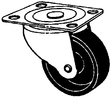 (image for) Caster 2" Swivel-Plate Poly
