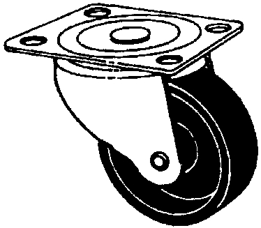 (image for) Caster 2-1/2" Swvl-Plate Poly