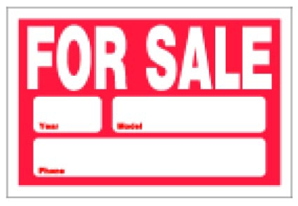 (image for) Sign 8x12 'Auto For Sale' Blgl