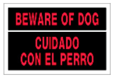 (image for) Sign 8x12 'Beware Of Dog' Blgl