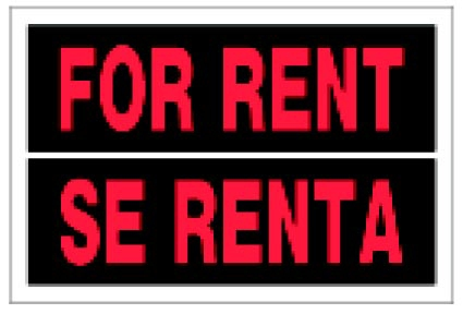 (image for) Sign 8x12 'For Rent' Bilingual