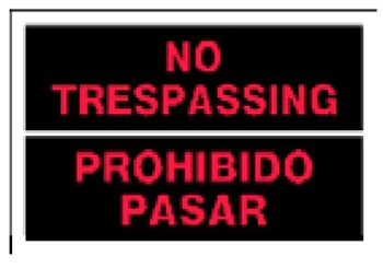 (image for) Sign 8x12 'No Trespassing'Blgl