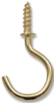 (image for) Cup Hook 7/8" Brass 8/Cd