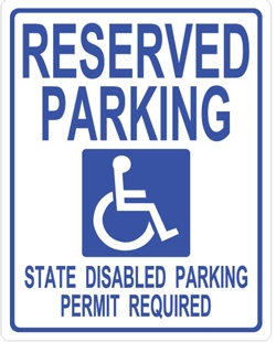 (image for) Sign 19x15 'Reserved Disabled'